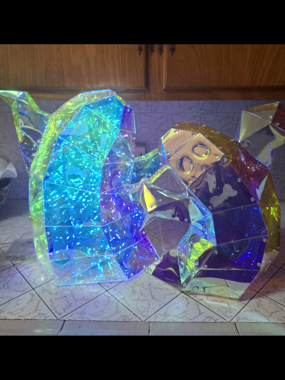 Set of Two Halloween Prismatic LED Ghost Lights.